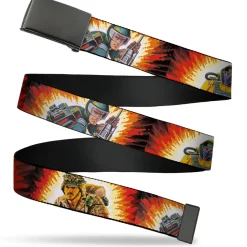 Web Belt Blank Black Buckle - GI Joe Retro Footloose Flash Air Tight Character File Card Explosion Poses Webbing