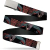 Web Belt Blank Chrome Buckle - HOUSE OF THE DRAGON Drogon Roar and Title Logo Black/Grays/Reds Webbing