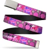 Web Belt Blank Chrome Buckle - MEAN GIRLS Quotes and Plastics Animal Ears Collage Pink Webbing