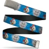 Web Belt Blank Chrome Buckle - Robot Chicken and Mad Scientist Expressions Blues Webbing