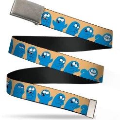 Web Belt Blank Chrome Buckle - Foster's Home for Imaginary Friends Bloo Expressions Beige Webbing