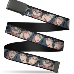Web Belt Clamp Buckle - Black Clover Asta Five Expression Blocks Webbing