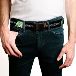 Web Belt Clamp Buckle - BLACK CLOVER Asta and Yuno Pose Blocks with Title Logo Black Webbing