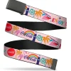 Web Belt Clamp Buckle - Coca-Cola ENJOY Vibrant Icons Collage Pinks/Multi Color Webbing