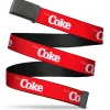 Web Belt Clamp Buckle - Coca-Cola ENJOY COKE Text Logo Red/White Webbing