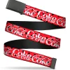 Web Belt Clamp Buckle - DRINK COCA-COLA COKE Polka Dot Red/Black/White Webbing
