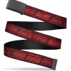 Web Belt Clamp Buckle - ENJOY COCA-COLA Logos Brown/Red Webbing