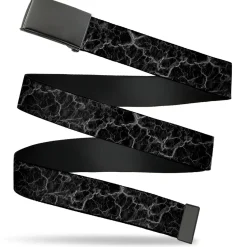 Web Belt Clasp Buckle - Marble Black/Charcoal Gray Webbing