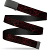 Web Belt Clasp Buckle - Marble Black/Red Webbing