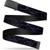 Web Belt Clasp Buckle - Marble Black/Purple Webbing