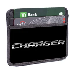 Weekend Wallet - CHARGER Emblem Text Black Silver-Fade