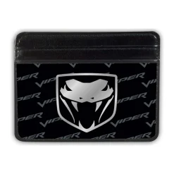 Weekend Wallet - Dodge Viper Logo w Text Black Gray Silver-Fade