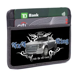 Weekend Wallet - FORD 4x4 TRUCKING-RULE THE OFF-ROAD Black White Blue Grays