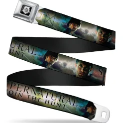 Winchester Logo Full Color Black White Seatbelt Belt - SUPERNATURAL-JOIN THE HUNT/Winchester Brothers Clouds Webbing