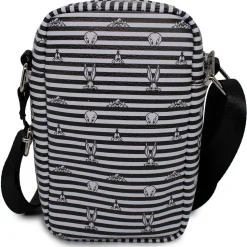 Women's Crossbody Wallet - Looney Tunes 4-Character Eyes Stripe White Black