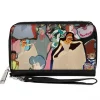 Women's PU Zip Around Wallet Rectangle - Cinderella Characters Collage Blues White