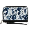 Women's PU Zip Around Wallet Rectangle - Mickey Mouse Expression Impressions Stacked Blues