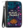 Women's PU Zip Around Wallet Rectangle - Encanto Mirabel THE MAGIC OF FAMILY Floral Collage Blues Purples