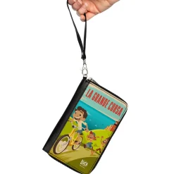 Women's PU Zip Around Wallet Rectangle - Luca Seaside Ride Pose LA GRANDE CORSA