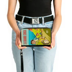 Women's PU Zip Around Wallet Rectangle - Luca Seaside Ride Pose LA GRANDE CORSA