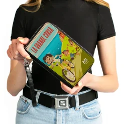Women's PU Zip Around Wallet Rectangle - Luca Seaside Ride Pose LA GRANDE CORSA