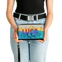 Women's PU Zip Around Wallet Rectangle - Luca and Alberto Sea Monster Seaside Silhouette Scene