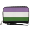 Women's PU Zip Around Wallet Rectangle - Flag Genderqueer Lavender White Green