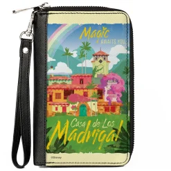 Women's PU Zip Around Wallet Rectangle - Encanto MAGIC AWAITS YOU CASA DE LAS MADRIGAL Village Scene