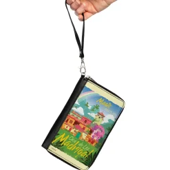 Women's PU Zip Around Wallet Rectangle - Encanto MAGIC AWAITS YOU CASA DE LAS MADRIGAL Village Scene