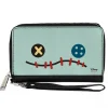 Women's PU Zip Around Wallet Rectangle - Lilo & Stitch Scrump Face CLOSE-UP