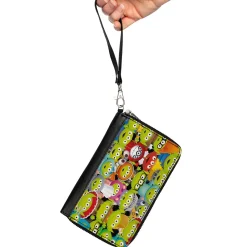 Women's PU Zip Around Wallet Rectangle - Pixar Alien Remix Collage