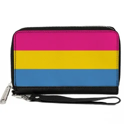 Women's PU Zip Around Wallet Rectangle - Flag Pansexual Pink Yellow Blue