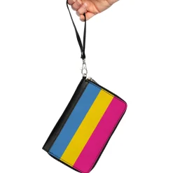 Women's PU Zip Around Wallet Rectangle - Flag Pansexual Pink Yellow Blue