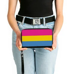Women's PU Zip Around Wallet Rectangle - Flag Pansexual Pink Yellow Blue