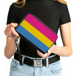 Women's PU Zip Around Wallet Rectangle - Flag Pansexual Pink Yellow Blue