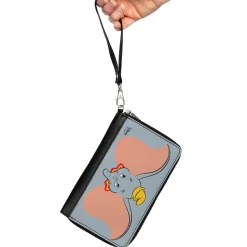 Women's PU Zip Around Wallet Rectangle - Dumbo Bashful Face Gray