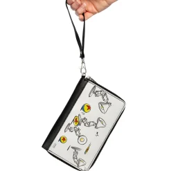 Women's PU Zip Around Wallet Rectangle - Pixar Animation Luxo Jr Lamp and Ball Scenes White