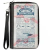 Women's PU Zip Around Wallet Rectangle - Harry Potter QUIDDITCH AT HOGWARTS Rules Collage White Blue Red