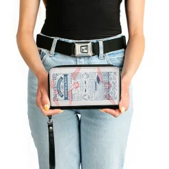 Women's PU Zip Around Wallet Rectangle - Harry Potter QUIDDITCH AT HOGWARTS Rules Collage White Blue Red