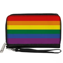 Women's PU Zip Around Wallet Rectangle - Flag Pride Rainbow