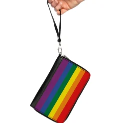 Women's PU Zip Around Wallet Rectangle - Flag Pride Rainbow