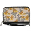 Women's PU Zip Around Wallet Rectangle - Lady and the Tramp with Puppies Poses Pink