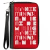 Women's PU Zip Around Wallet Rectangle - Minnie Mouse MINNIE Typography Red White