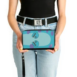 Women's PU Zip Around Wallet Rectangle - Monsters Inc. Sulley Body Blues Purple