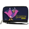 Women's PU Zip Around Wallet Rectangle - DARKWING DUCK Cape Pose Navy Yellow
