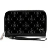 Women's PU Zip Around Wallet Rectangle - Cruella House of Baroness HB Monogram Black White