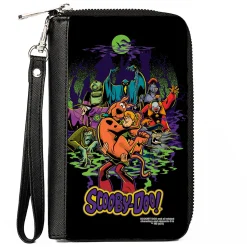Women's PU Zip Around Wallet Rectangle - SCOOBY-DOO Shaggy Carrying Scooby-Doo with Monsters Pose