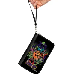 Women's PU Zip Around Wallet Rectangle - SCOOBY-DOO Shaggy Carrying Scooby-Doo with Monsters Pose