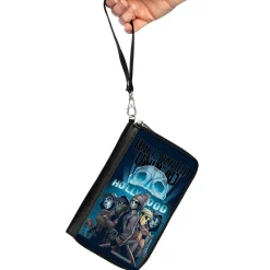 Women's PU Zip Around Wallet Rectangle - HOLLYWOOD UNDEAD Comic Crew Skull Black Blues