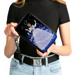 Women's PU Zip Around Wallet Rectangle - Cinderella Ball Gown Transformation